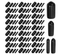 MINAOLULUS 400pcs Black PVC Plastic End Caps Assortment with 2mm 3mm 4.5mm 7mm I.d, Round Screw Threaded Protective Sleeves for Bolts and Pipes, for Pipeline Assembly and Troubleshooting