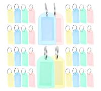MINAOLULUS 40pcs Key Tag Luggage Tag 2.5x1.5 Inch Plastic Creative Appearance Multi-Function Easy to Attach for Labelling of Keys and Luggage Random Color