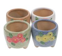 MINAOLULUS 4pcs Creative Ceramic Strawberry Planter Pots with Drain Hole Design and Airflow for Succulents, Decorative Hand Painted Flowerpots for Or Deck Home Planter Decor