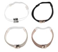 MINAOLULUS 4pcs Detachable Rhinestone Shoe Ankle Straps for High Heels and Strap Footwear, Comfortable Pu Material with Embedded Rhinestones, for Elegant Social Events