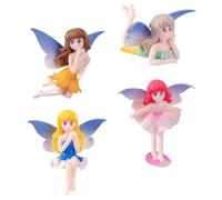 MINAOLULUS 4pcs Flower Fairy Statue Mini Resin Fairy Figurine Craft Set, Realistic Delicate Design Lightweight Safe Resin Material with Gardening Props for DIY Desktop Landscape Decoration
