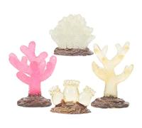MINAOLULUS 4pcs Glow Luminous Simulation Coral Reef Decorations for Fish Tank Aquarium, Medium Size Artificial Coral Plant Ornaments for Underwater Landscape and Fish Habitat