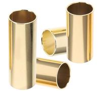 MINAOLULUS 4pcs Metal Guitar Slides Set for Electric Guitar Bass - Gold Tone Finger Protector Slides in 28mm, 51mm, 60mm, 70mm Sizes - Professional Musical Instrument Accessories for Blues