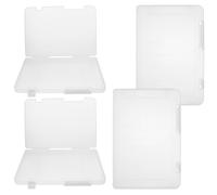 MINAOLULUS 4pcs Portable Project Case Set for A5 Documents 9.45x6.57" Plastic File Storage Boxes with Document Protectors for Office and Travel