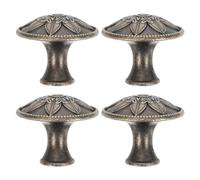 MINAOLULUS 4pcs Retro European Style Metal Single Hole Round Cabinet Handle | Smooth Polished Finish, Fingerprint Resistant Shine, Easy Installation for Drawers and Kitchen Cupboards