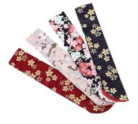 MINAOLULUS 4pcs Silk Cloth Folding Fan Pouch Lightweight Fan Storage Bag with Vintage Floral Pattern Suitable for Weddings and Birthday Parties