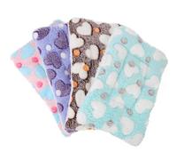 MINAOLULUS 4pcs Small Pet Sleeping Pads Set for Hamsters, Guinea Pigs, Chinchillas, Rabbits - Warm Cotton Pet Cushions with Heart Patterns, 25x17cm - Comfortable Bedding for Winter Rest