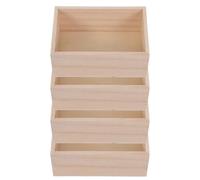 MINAOLULUS 4pcs Unfinished Small Wooden Storage Boxes for Crafts, 15x10x6cm Rustic Wood Crates for Home Decor, Planter Cube Vases Suitable for DIY Floral Arrangement and Desktop Organization