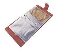 MINAOLULUS 5-inch Seed Organizer Binder with 50 Resealable Envelopes, Pu Leather Cover, 2-Ring Loose-Leaf Album for Garden Seed Packet Storage and Collection, Pink