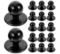 MINAOLULUS 50pcs Black Plastic Buttons for Chef Jackets Uniforms, Medium Size 11mm Head 18mm Base, Heavy-Duty Sewing Replacement Kit for Restaurant and Hotel Workwear