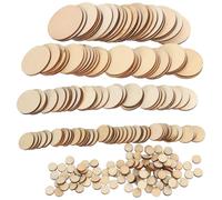 MINAOLULUS 525pcs Unfinished Round Wood Slices 10-50mm Natural Wooden Discs Craft Circles for DIY Art Projects and Card Making Supplies