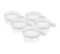 MINAOLULUS 5pcs Bird Food Bowl Detachable Pvc Large Capacity Easy to Place Fix on The Cage Parakeet Cage Accessories