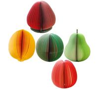 MINAOLULUS 5pcs Fruit-shaped Portable Self-adhesive Note Pads, Tearable Memo Stickers Set for Students and Office Use - Watermelon, Red, Strawberry, Green Pear Design, Household