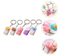 MINAOLULUS 5pcs Mini Cartoon Animal Staplers with Keychain Set, Portable Small Stapler for Students, Office and School Paper Binding, Includes Rabbit, Sheep, Bear, Tiger, Elephant