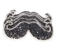 MINAOLULUS 5pcs Mustache Iron on Patch Mustache Clothes Repairing Patch Black Rhinestone Hot Melt Adhesive Mustache-Shaped Creative Design Comfortable Touch Simple Application Method DIY