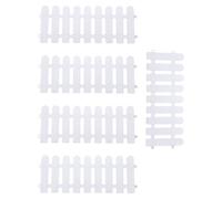 MINAOLULUS 5pcs Plastic Garden Fence White Patio Edging Lawn Protective Fence Decorative Picket Border Panels 50cm X 20cm Outdoor Garden Plastic Edgings for Flowerbeds and Yard Landscaping
