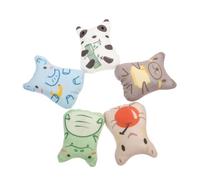 MINAOLULUS 5pcs Plush Catnip Set - Interactive Cat Bite with Catnip Filling - Cute Animal Shapes (panda, Elephant, Snake, Bear, Apple) for Indoor Play and Teething Chewing