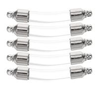 MINAOLULUS 5pcs Silver Tiny Glass Vials Miniature Glass Bottles with Metal Caps, Airtight Storage Containers that Can Hold Leaves or Sand, for Jewellery Making and Craft Projects