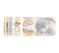 MINAOLULUS 6 Rolls Thin Washi Tape Set 2m Each Foil Gold Embossed Decorative Scrapbook Tape for Journals Craft Making Stickers Multi-purpose for Art and DIY