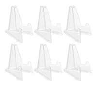 MINAOLULUS 6pcs Badge Display Stands Acrylic Badge Storage Holders with Stable Protective Triangular Support for Office and Presentation Use