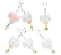 MINAOLULUS 6pcs Bird Chewing with Bell Mineral Grinding Beak Stones for Large Parrots and Small Birds Natural Teething Blocks Teeth Trimming and Beak Maintenance