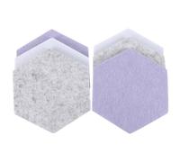 MINAOLULUS 6pcs Hexagon Felt Memo Notice Boards Self-Adhesive Soundproof Bulletin Boards for Office Classroom Photo Display Wall Decor White Silver Grey