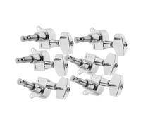 MINAOLULUS 6Pcs Locking Guitar Tuners Full Closed Pegs for Electric Acoustic Classical Guitars Precise String Tuning Keys Easy to Install Silver Finish