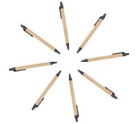 MINAOLULUS 8pcs Black Retractable Ballpoint Pens Smooth Pen Holder Comfortable Handle Eco-friendly Paper Material Multipack for School and Daily Writing