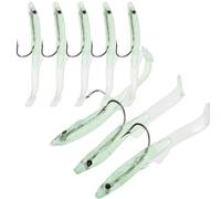 MINAOLULUS 8pcs Glow Fishing Tool Artificial Fake Baits Lifelike Silicone Sinking Lures for Carp and Bass Salt Fresh Water Fishing Reusable Light Green