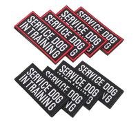 MINAOLULUS 8pcs Hook and Loop Service Dog Vest Patches Set, Removable Embroidered Nylon Harness Patches 9x4cm, High Visibility Training and Working Dog Harness Stickers for Uk Use