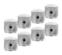 MINAOLULUS 8pcs Metal Guitar Potentiometer Knobs with Central Hole and Balanced Weighted Design, Silver Rotary Volume and Tone Control Knobs for Electric Bass Guitar and Mixer Board
