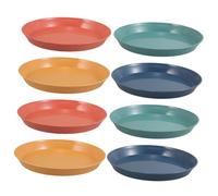MINAOLULUS 8pcs Whiskers-friendly Kitten Bowls: Wide Cat Feeding Plates 5.89x5.89" for Food and Water - Plastic Dishes for Small Cats and Puppies Easy Cleaning - Pet Feeding