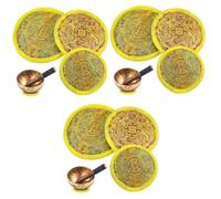 MINAOLULUS 9pcs Vintage Embroidery Pattern Singing Bowl Mats Cushions for Meditation Bowl Mat for Singing Pads Use during Meditation Sessions
