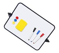 MINAOLULUS A4 Mini Dry Erase Whiteboard with Stand and Storage Tray, Desktop Handheld White Board for Office, School Teaching, and ’s Writing Drawing (Black)