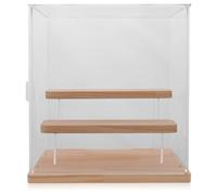MINAOLULUS Acrylic Figurine Display Case Multi-layer Stair-step Storage Box for Action Figures and Dolls, 3-tier Collector Display Stand (22x18x23.5cm)