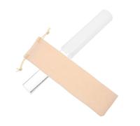 MINAOLULUS Acrylic Singing Bowl Stick White for Relax Meditation Crystal Sound Striker with Rubber Grip, 7.7 Inch
