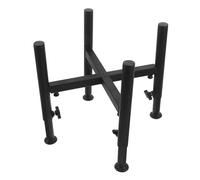 MINAOLULUS Adjustable Raised Dog Bowl Stand 6.3-10.2inch Stainless Steel Elevated Pet Feeder Platform for Large Breed Dogs, Black Iron Frame Single Holder Suitable for Comfortable Mealtime