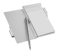 MINAOLULUS Aluminum Alloy Mini Notebook with Metal Pen Silver Tear-Off Pages Portable for School and Office To-Do List Memo Pad
