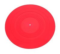 MINAOLULUS Anti-static Silicone Turntable Mat for Vinyl Records, 295mm Red Non-slip Record Player Pad, Electrostatic Discharge Protection for Home Djs and Music Enthusiasts