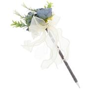 MINAOLULUS Artificial Rose Ballpoint Pen Creative Blue Plastic Rose Shaped Pen Smooth Writing Versatile Use for Weddings and Special Occasions with Realistic Three-dimensional Design