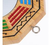 MINAOLULUS Bagua Mirror 10.5cm Painted Convex Wood Feng Shui Wall Hanging for Home Blessing and Evil Spirits Exorcism, Traditional Eight Diagrams Ornament for Luck and Protection