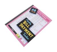 MINAOLULUS Bill Tracking Notebook, Monthly Expenses Record Book, Paper Budget Planner Notebook, Pink, 1 Book, Comprehensive Bill Tracking and Monthly Financial Summary
