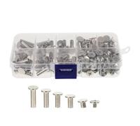 MINAOLULUS Binding Screw Post 80Pcs Metal Scrapbook Extension Set with Stainless Steel Rivets for Bookbinding and Calendar Albums