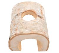 MINAOLULUS Birch Wood Hamster Hideout Tube Natural Wooden Animal Tunnel with Bark Surface for Gerbils and Small Pets Suitable for Cage Play