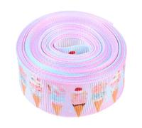 MINAOLULUS Candy Ice Cream Cake Pattern Grosgrain Ribbon 25mm Wide 4.5m Roll DIY Packing Ribbon for Wrapping and Craft Decoration