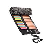 MINAOLULUS Canvas Pencil Roll Case Easy to Carry and Organize Large Capacity with 72 Slots Portable Canvas Roll up Pencil Wrap Organizer for Travel and Coloring