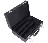 MINAOLULUS Carrying Case and Strong Lock with Comfortable Hand Grip Clarinet Padded Black Clarinet Storage Box Leather with Four Bottom Nails for Secure Transport and Protection