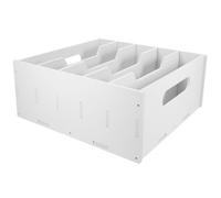 MINAOLULUS Cash Drawer Money Storage Box with 5 Compartments and Lid, 29cm Long White Coin Tray Organizer for Cash, Cheques, and Receipt Sorting, Suitable for Office and Classroom Use