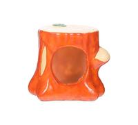 MINAOLULUS Ceramic Hamster Hut Stump-shaped Pet Trunk Cave Cooling Shelter Small Animal Nest for Hamsters and Small Pets Indoor Habitat