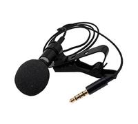 MINAOLULUS Clip-on Lavalier Microphone Recording Tool with 1.5m Cable and 4-to-3 Pin Adapter for Phone Video and Studio Audio Interview Podcast